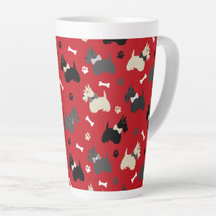Scottish Terrier Paws and Bones Red Milchtasse
