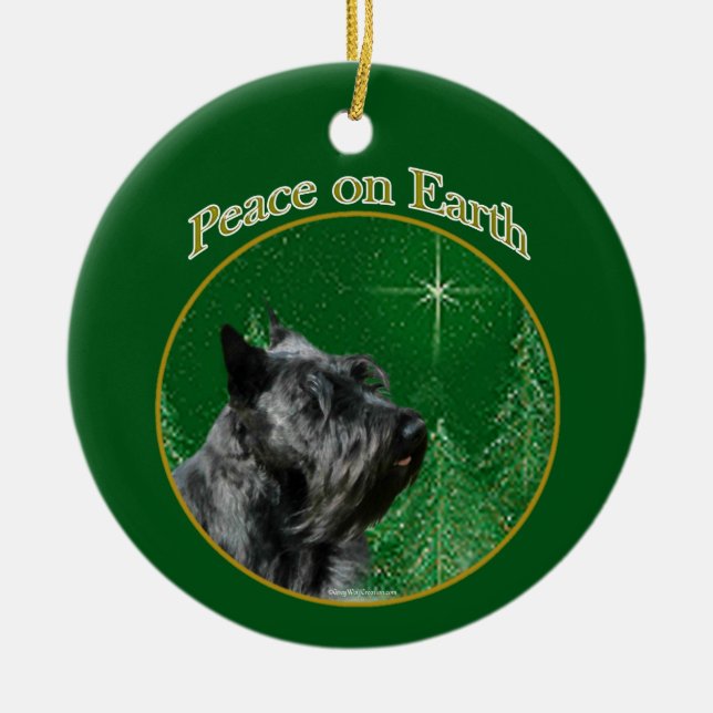 Scottish Terrier Peace Keramik Ornament (Vorne)