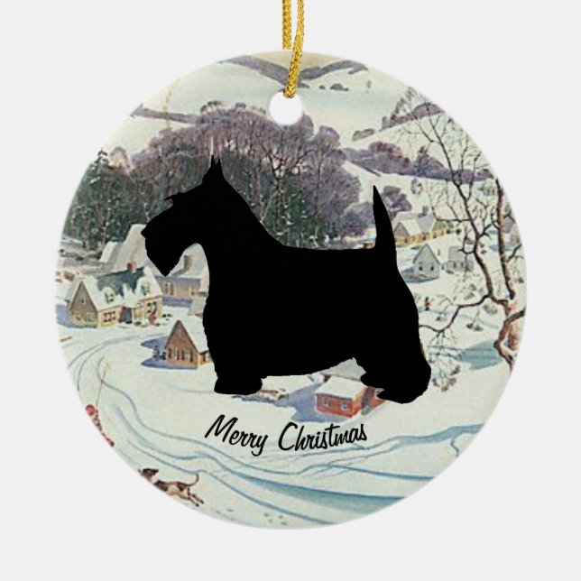 Scottish Terrier personifizieren Keramik Ornament (Vorne)