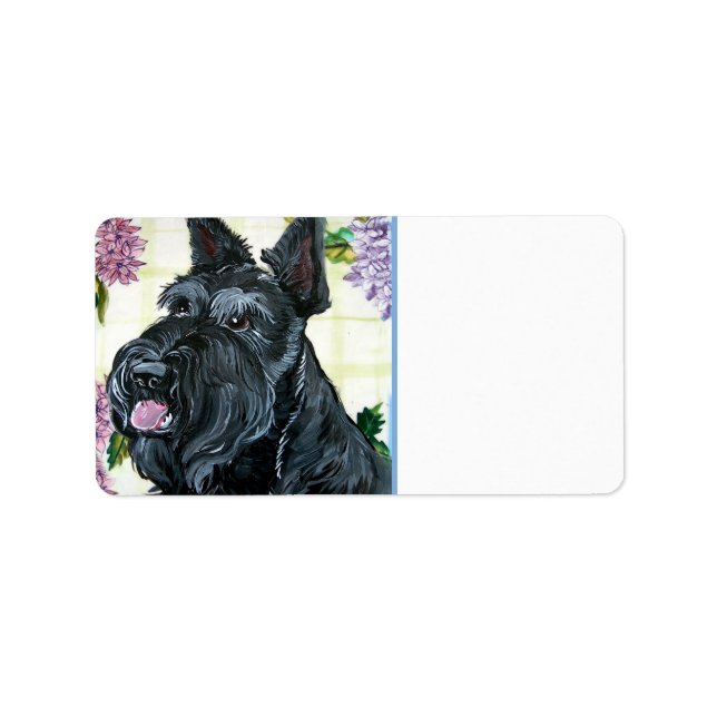 Scottish Terrier Portrait Adressaufkleber (Vorne)