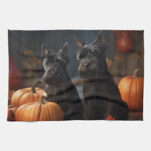 Scottish Terrier Puppy Autumn Delight Pumpkin Geschirrtuch