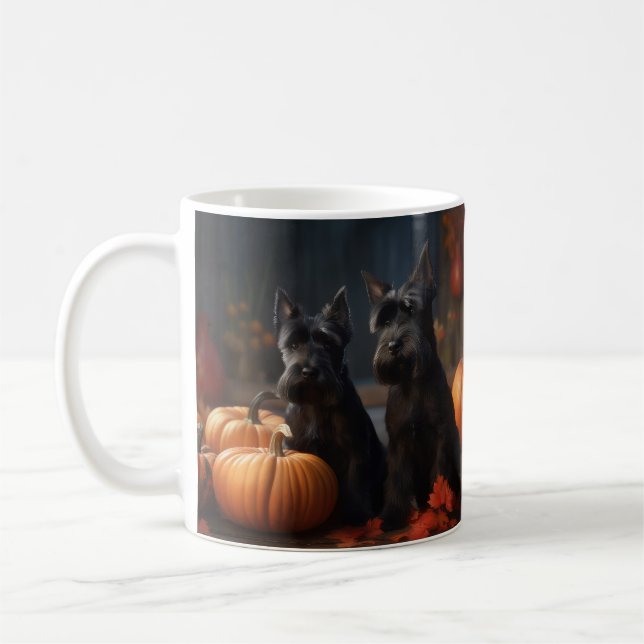 Scottish Terrier Puppy Autumn Delight Pumpkin Kaffeetasse (Links)