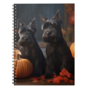 Scottish Terrier Puppy Autumn Delight Pumpkin Notizblock