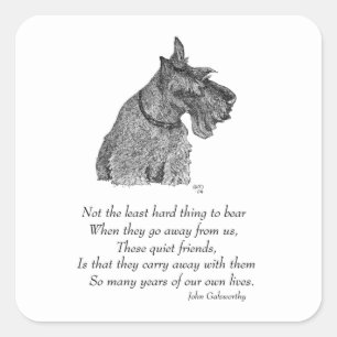 Scottish Terrier Rainbow Bridge Quadratischer Aufkleber