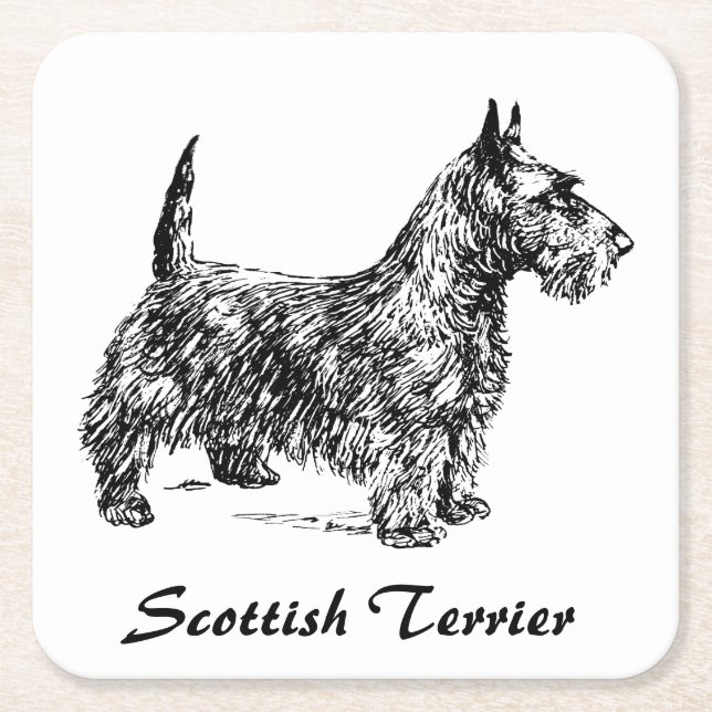 Scottish Terrier Rechteckiger Pappuntersetzer (Vorderseite)