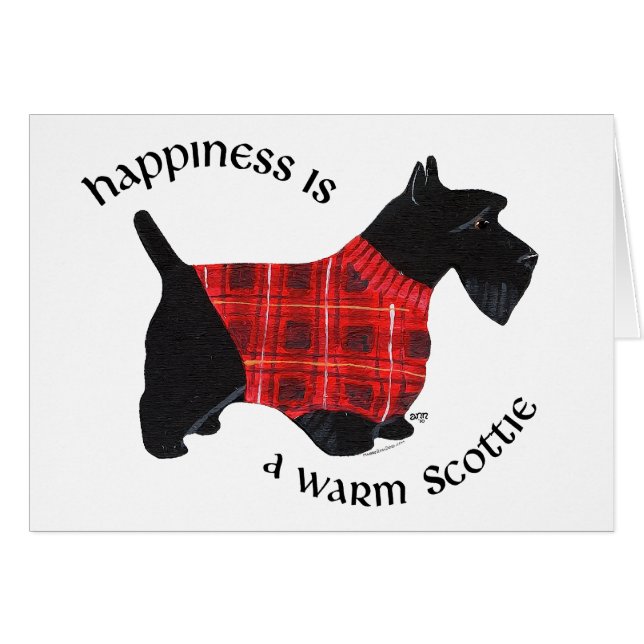 Scottish Terrier Red & Black Kariert Sweater (Vorderseite (Horizontal))