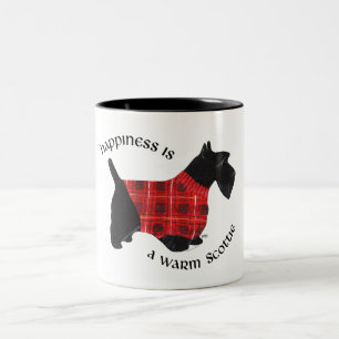 Scottish Terrier Red & Black Kariert Sweater Zweifarbige Tasse