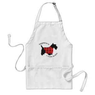 Scottish Terrier Red & Black Plaid Sweater Schürze
