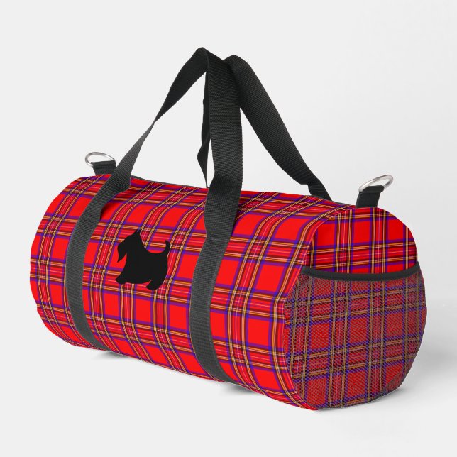 Scottish Terrier Red Kariert Duffel Bag Gift Duffle Bag (Rechte Ecke)