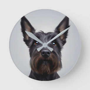Scottish Terrier Runde Wanduhr