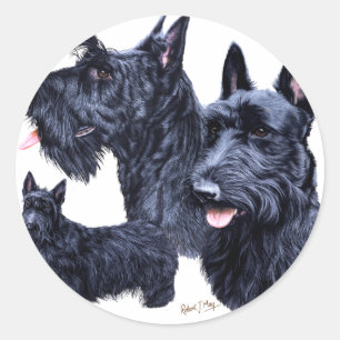 Scottish Terrier Runder Aufkleber