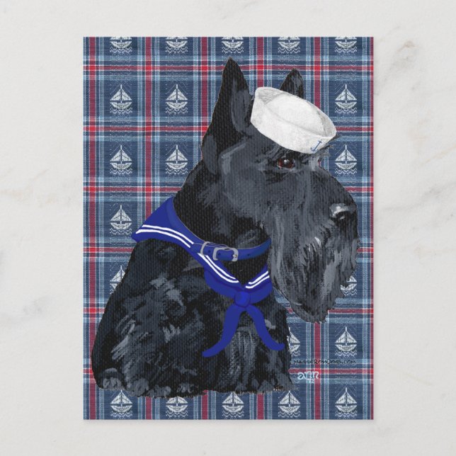 Scottish Terrier Sailor Postkarte (Vorderseite)