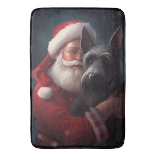 Scottish Terrier Santa Claus Weihnachten Badematte