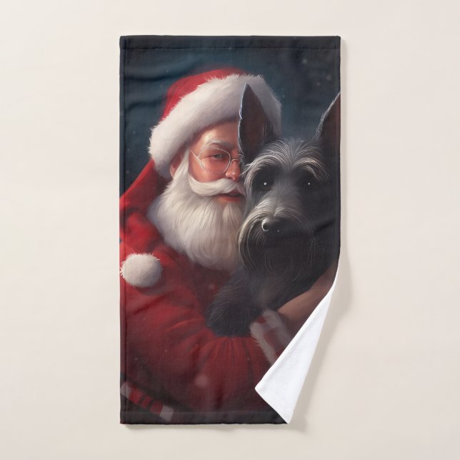 Scottish Terrier Santa Claus Weihnachten Badhandtuch Set (Handtuch)
