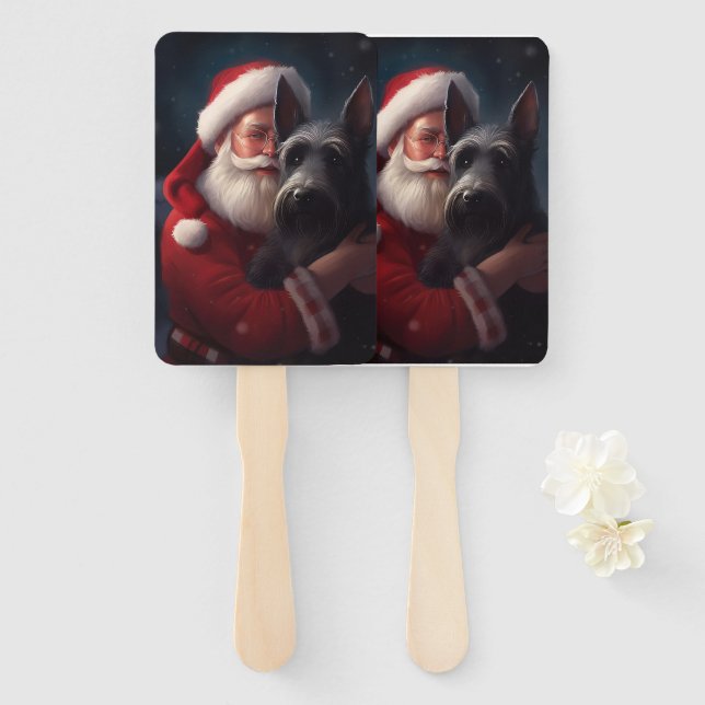 Scottish Terrier Santa Claus Weihnachten Fächer (Vorne und Hinten)