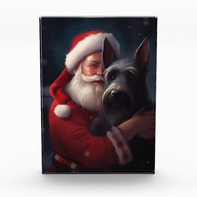 Scottish Terrier Santa Claus Weihnachten Fotoblock (Vorderseite)