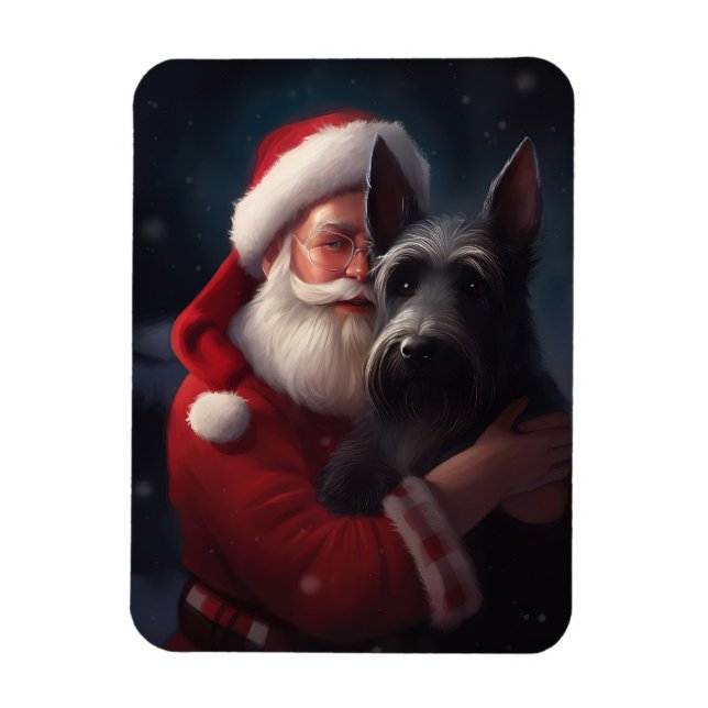 Scottish Terrier Santa Claus Weihnachten Magnet (Vertikal)