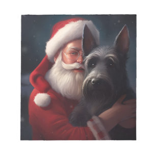 Scottish Terrier Santa Claus Weihnachten Notizblock