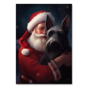 Scottish Terrier Santa Claus Weihnachten Tischnummer