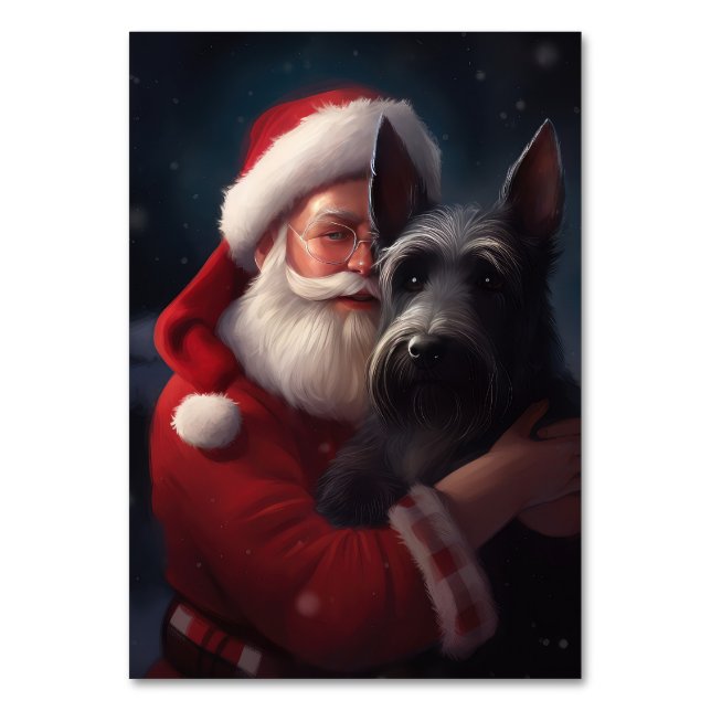 Scottish Terrier Santa Claus Weihnachten Tischnummer (Vorderseite)