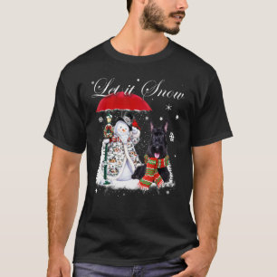 Scottish Terrier Santa Dog Christmas Snowman Xmas T-Shirt