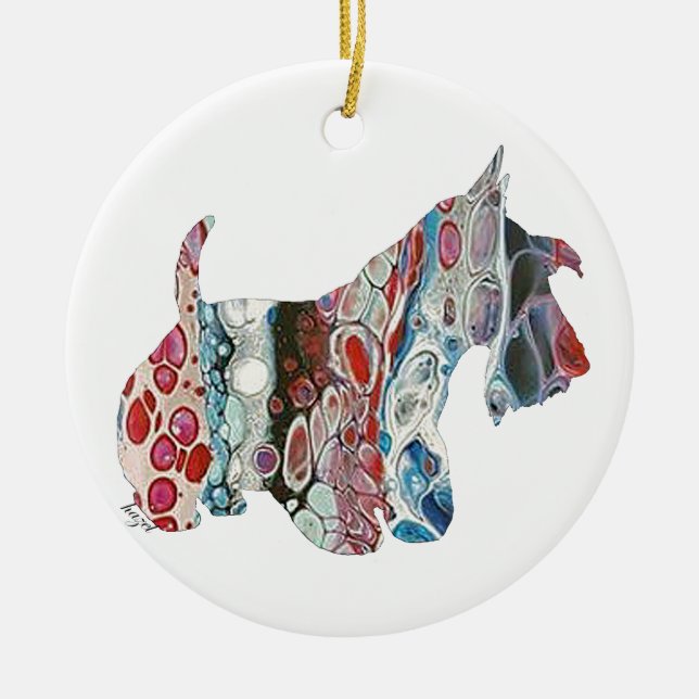 Scottish Terrier, Schottland Keramik Ornament (Vorne)