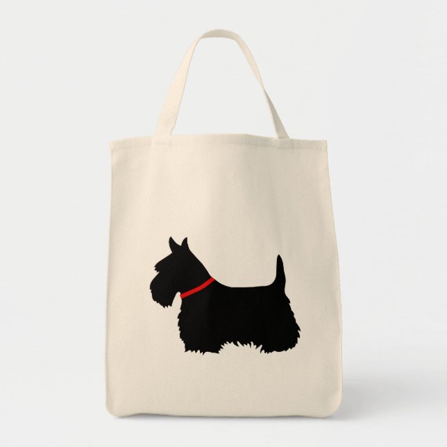 Scottish-Terrier-Schwarzes, cletic Zopf, roter Tragetasche (Vorne)