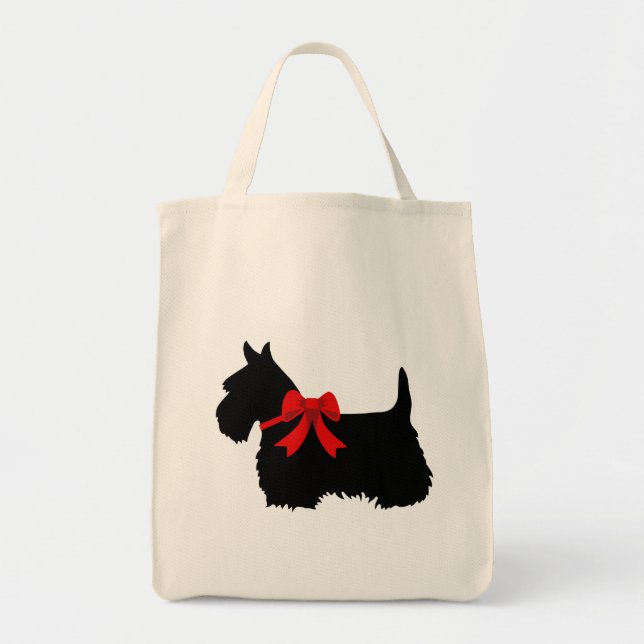Scottish-Terrier-Schwarzes, cletic Zopf, rotes Tragetasche (Vorne)