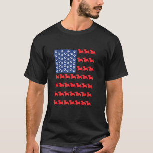 Scottish Terrier Scottie American Flag 4. Juli T-Shirt