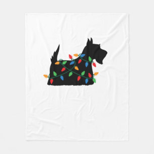 Scottish Terrier Scottie Dog Christmas Lights Gift Fleecedecke