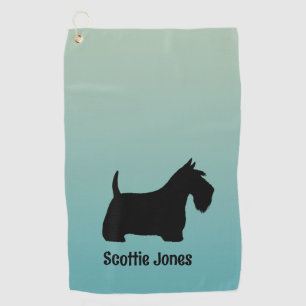 Scottish Terrier Scottie Dog Individuelle Name Golfhandtuch