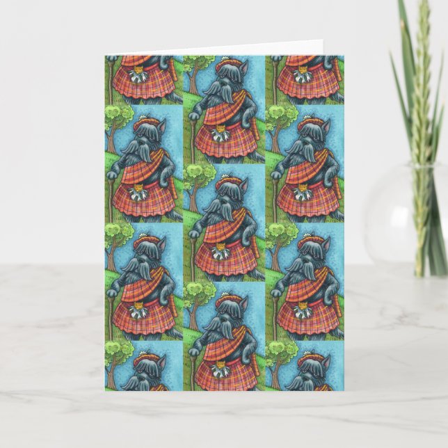 SCOTTISH TERRIER, SCOTTIE DOG Kilt Sporran Blank Karte (Vorderseite)