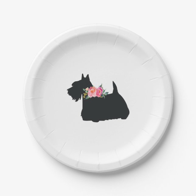 Scottish Terrier Scottie Dog Pappteller (Vorderseite)