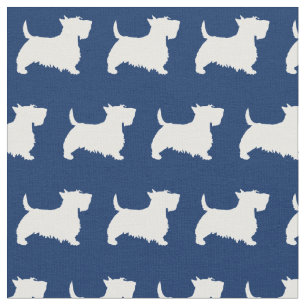 Scottish Terrier Scottie Dog Pet Scotty Navy Blue Stoff