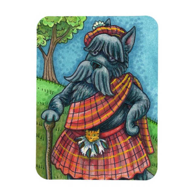 SCOTTISH TERRIER, SCOTTIE DOG PRIDE Kilt Sporran Magnet (Vertikal)