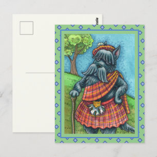 SCOTTISH TERRIER, SCOTTIE DOG PRIDE Kilt Sporran Postkarte