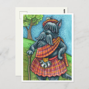 SCOTTISH TERRIER, SCOTTIE DOG PRIDE Kilt Sporran Postkarte