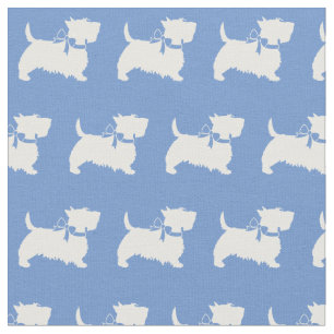 Scottish Terrier Scottie Dog Scotty Light Blue Stoff