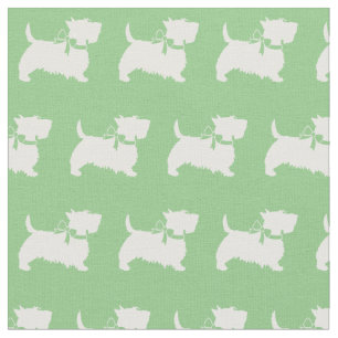Scottish Terrier Scottie Dog Scotty Sage Green Stoff