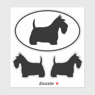Scottish Terrier Scottie Dogs Vinyl Sticker Set