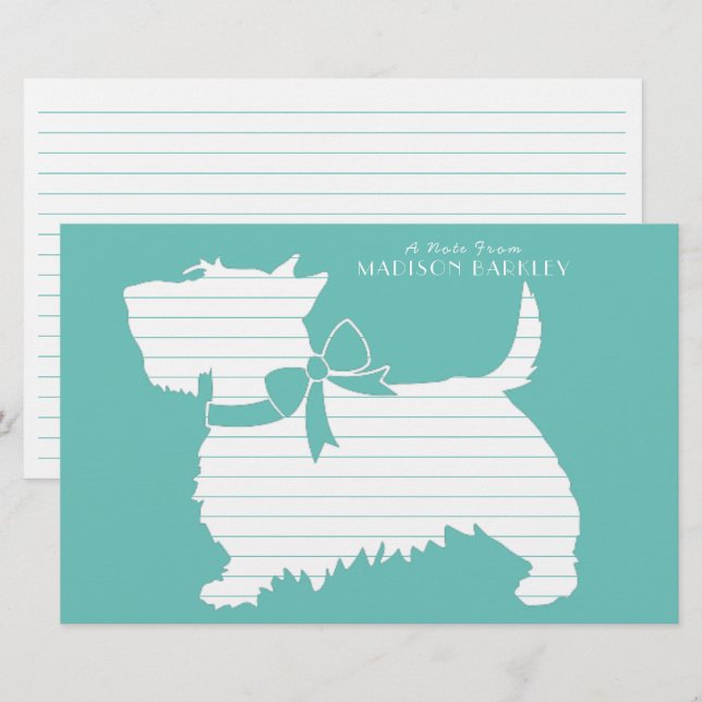 Scottish Terrier Scotty Dog Puppy Scottie Briefpapier (Vorne/Hinten)