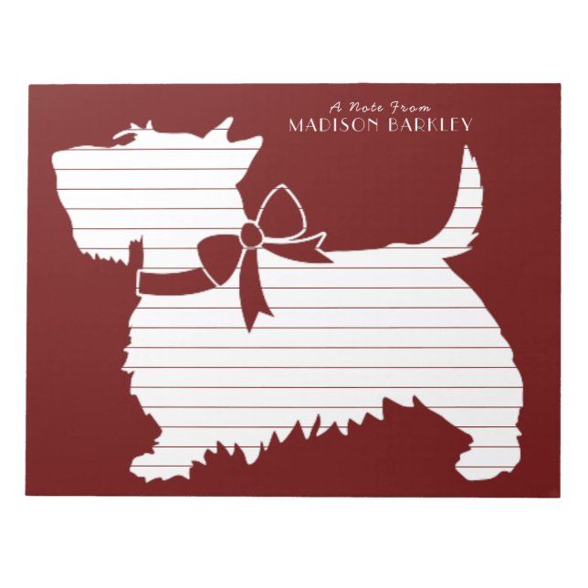 Scottish Terrier Scotty Dog Puppy Scottie Notepad Notizblock (Vorderseite)