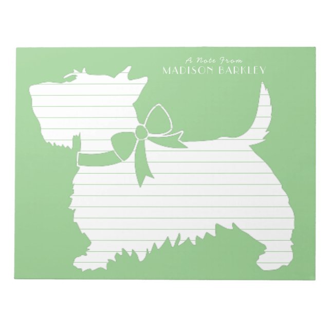 Scottish Terrier Scotty Dog Puppy Scottie Notepad Notizblock (Vorderseite)