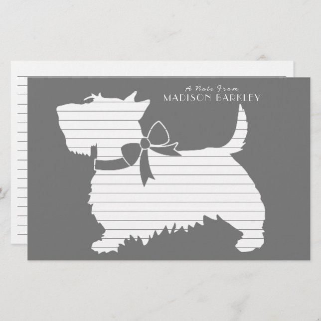 Scottish Terrier Scotty Dog Puppy Scottie Statione Briefpapier (Vorne/Hinten)