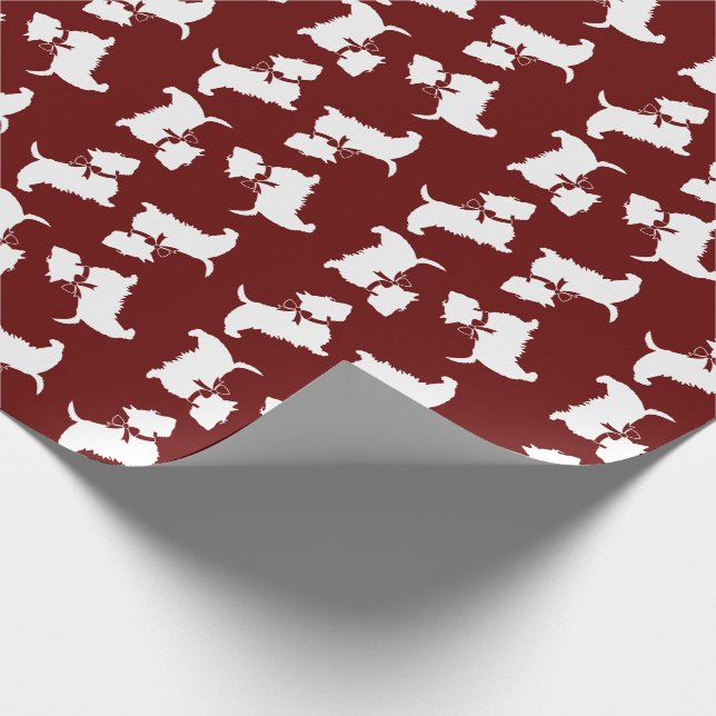 Scottish Terrier Scotty Dog Puppy Scottie Wrapping Geschenkpapier (Ecke)