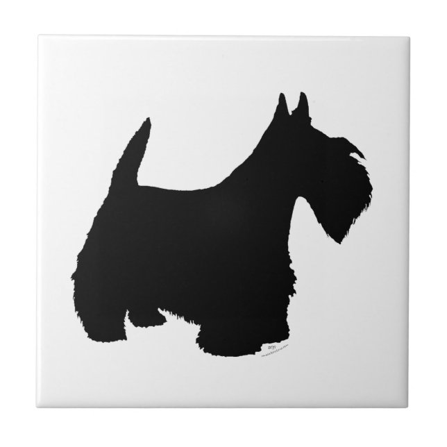 Scottish Terrier Silhouette Fliese (Vorderseite)