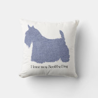 Scottish Terrier Silhouette in Denim