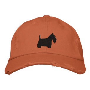 Scottish Terrier Silhouette mit Text Bestickte Baseballkappe