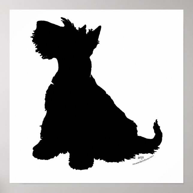 Scottish Terrier Silhouette Poster (Vorne)