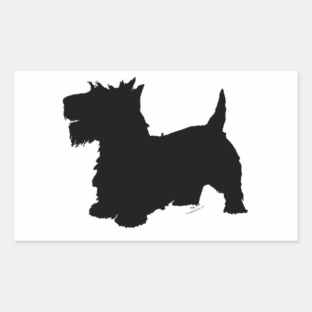 Scottish Terrier Silhouette Rechteckiger Aufkleber (Vorderseite)